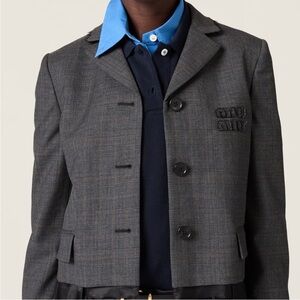 Miu Miu Black Cropped Blazer Jacket